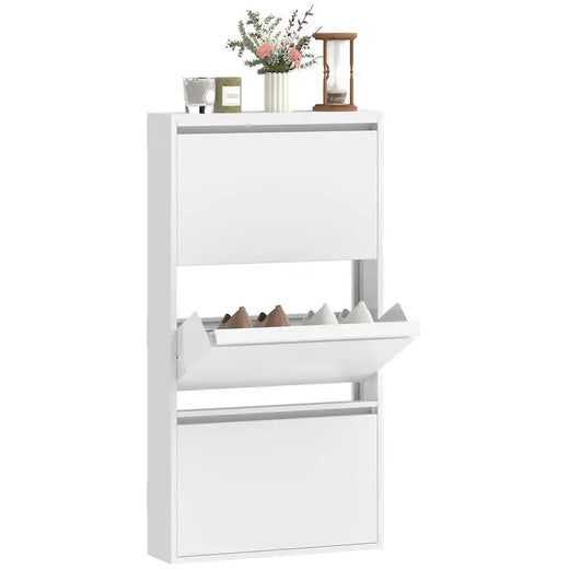 Scarpiera bianca da parete, 3 ribalte per 6 paia - MondoScarpiera.it